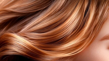 Naklejka premium Elegant Stylized Strands of Vibrant Copper Hair Texture Card