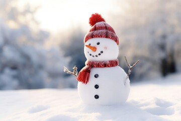 Obraz premium Snowman winter outdoors nature.