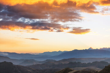 Fototapeta premium Mountains on sunset