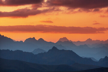 Fototapeta premium Mountains on sunset