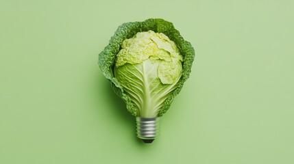 A creative blend of a light bulb and lettuce, symbolizing sustainability and innovation.