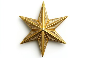 Fototapeta premium A single gold star sits on a white surface, making for a simple and elegant design