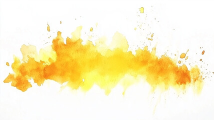 Orange and yellow watercolor splash on white background