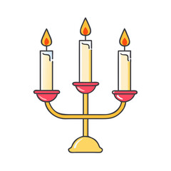 candles on white background vector art,  flat illustration candle holder icon