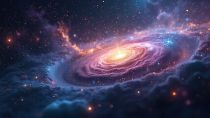 Obraz premium Space background with stardust and shining stars. Realistic cosmos and color nebula. Colorful galaxy