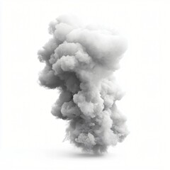 Realistic Smoke Cloud Isolated on White Background