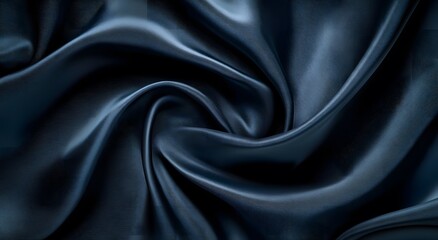 Fototapeta premium Black silk fabric and background. Creating a simple yet elegant abstract composition with digital art style patterns, can be used as wallpaper or background in graphic design projects.