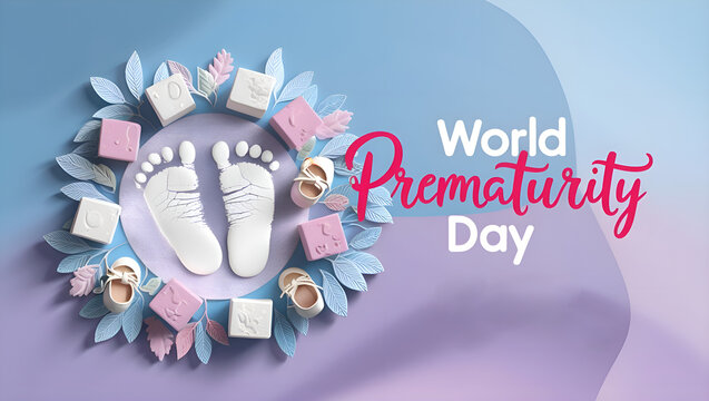 World Prematurity Day background or banner design template. holiday idea. Card, poster, placard, and template templates.