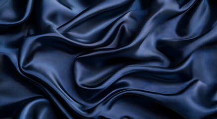 Fototapeta premium Black silk fabric and background. Creating a simple yet elegant abstract composition with digital art style patterns, can be used as wallpaper or background in graphic design projects.