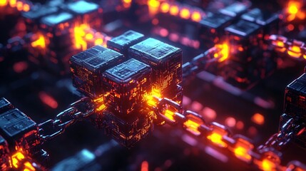 Interconnected Blockchain Blocks   Representing Immutable Digital Records