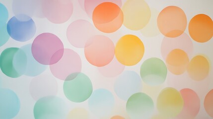 Abstract Pastel Circles on a White Background