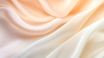 Soft, Draped Peach and White Fabric with Delicate Texture