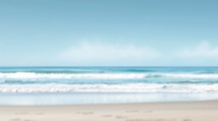 Fototapeta premium A person stands on a sandy beach holding a surfboard, ready to catch some waves