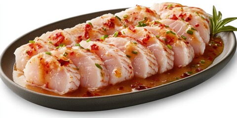 Eel Sashimi with special sauce Product photographyapp