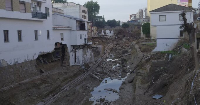 Barranco del Poyo after the flooding in Chiva, Valencia, Spain. Natural disaster