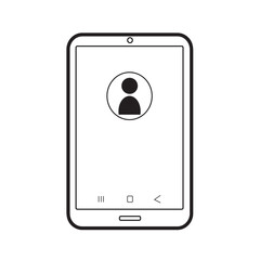 smartphone, user's page, video communication, flat vector illustration, on a transparent background