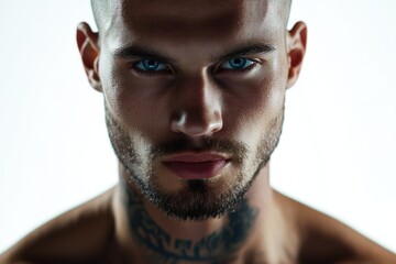 Close-up shot of a man's chest featuring a tattoo, suitable for use in editorial or personal projects