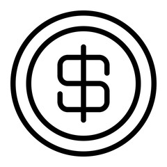 Simple Dollar Sign Icon in a Circular Design