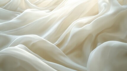 Obraz premium Elegant Flowing White Fabric Drapery in Soft Light