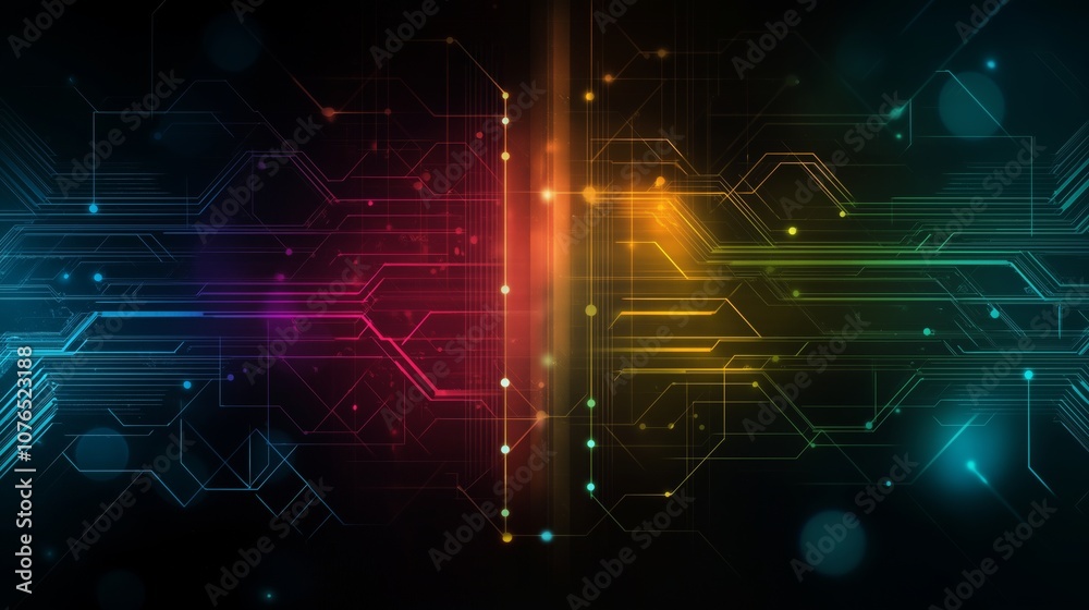 Fototapete a beauty futuristic abstract background in a high-tech style. shining lines and patterns resembling 