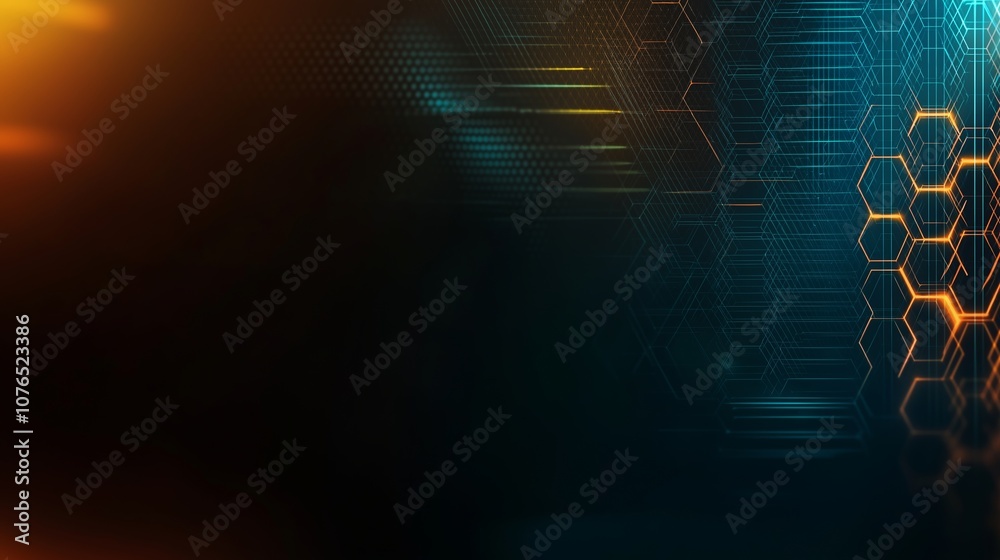 Poster a beauty futuristic abstract background in a high-tech style. shining lines and patterns resembling 