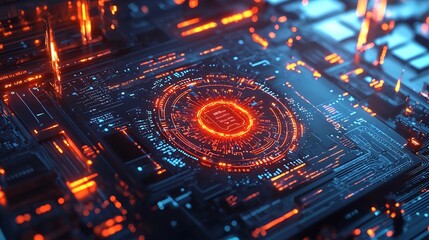 Obraz premium Glowing Antivirus Software Interface Symbolizing Proactive Cybersecurity Defense Against Malware and Threats