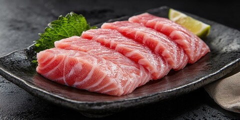 Red Snapper Sashimi on sleek plate Product photograph