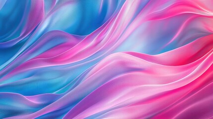 Obraz premium A smooth, flowing fabric design in pink and blue hues, creating a serene and artistic backdrop.