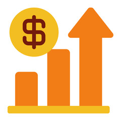 Financial Growth Graph with Currency Symbol