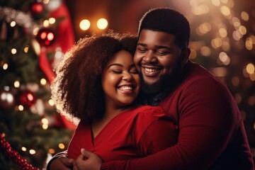 Fototapeta premium Christmas night christmas tree laughing.