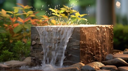 Water Feature in a Garden Setting