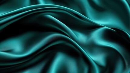 Obraz premium Elegant Teal Silk Fabric with Soft Flowing Texture