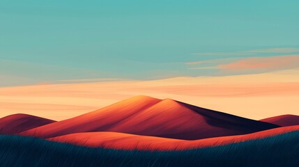 Vibrant sunsets illuminate majestic sand dunes in a serene landscape of nature’s beauty