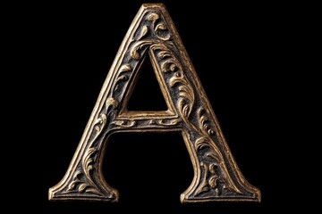 Close-up shot of a metal letter A, possibly used in signage or branding