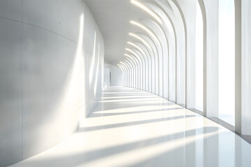 Fototapeta premium 未来的な光の回廊とアーチ構造