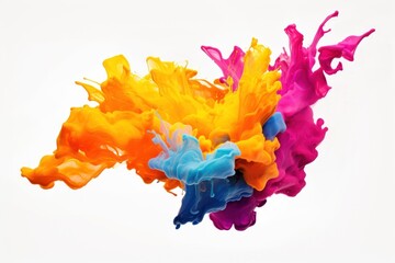 Color splash petal art white background.
