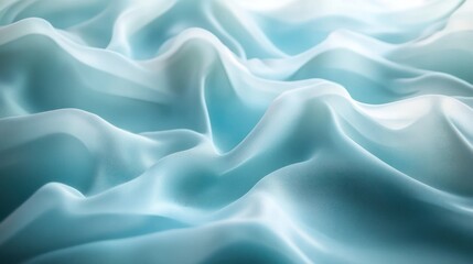 Obraz premium A close-up view of soft, flowing blue fabric creating a serene and tranquil atmosphere.