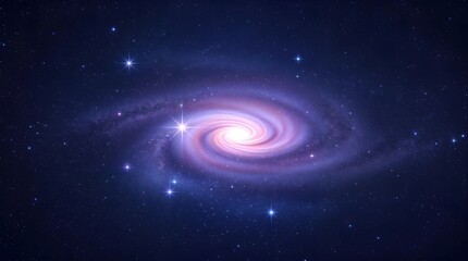 Fototapeta premium Spiral Galaxy in Deep Space, Showcasing the Mesmerizing Swirl of Stars, Nebulae, and Cosmic Dust in High Resolution, Ideal for Space Enthusiasts