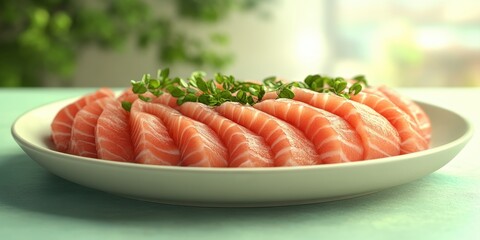 Tuna Sashimi on elegant dish Product photographyappet