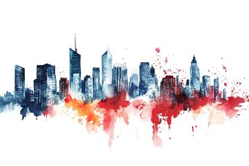 Obraz premium modern city panorama 3D illustration 