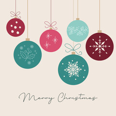Christmas Card with Christmas Balls.