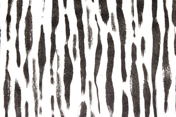 Thick Ink Pen Black Lines on White Background Zebra Skin Barcode Shapes