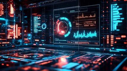 Obraz premium Futuristic AI Driven Analytics Dashboard for Personalized Student Learning Insights