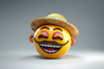 Obraz premium emojis with graybackground cumbiadancerface