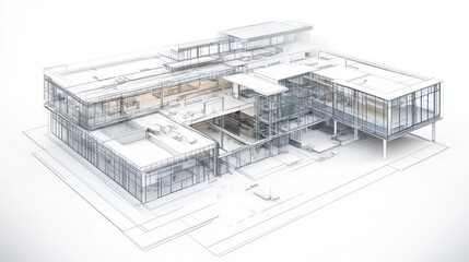 Architectural blueprint of a modern building design.