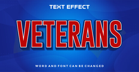 Veterans editable text effect