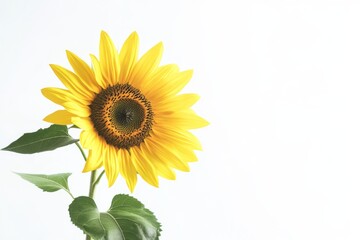 Obraz premium Bright Sunflower on White Isolated Background