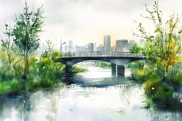 Oil Painting - Street View of London
