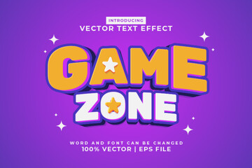 Editable text effect Game Zone 3d cartoon template style premium vector © Hasbi Creative