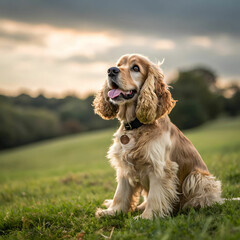 Obraz premium The Cocker Spaniel is a friendly, energetic dog known for its beautiful coat.